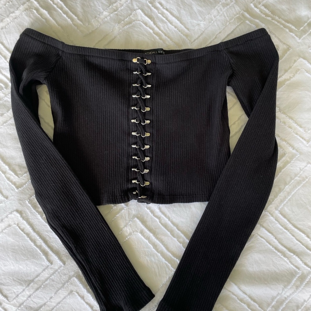 Kendall & Kylie Off The Shoulder Crop Top